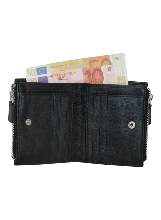 LAVERI LEATHER Genuine Leather Designer Wallet With Full Zipper Black - Image 3