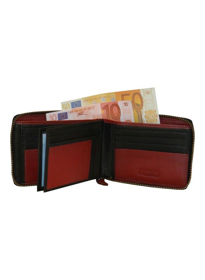 LAVERI LEATHER Genuine Leather Designer Wallet With Full Zipper Black - Image 3