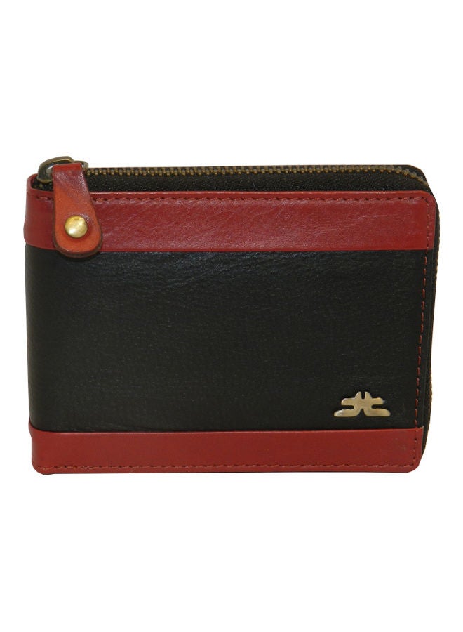 LAVERI LEATHER Genuine Leather Designer Wallet With Full Zipper Black - Image 1