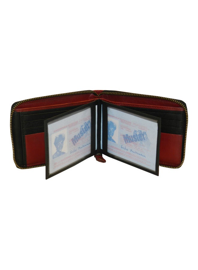 LAVERI LEATHER Genuine Leather Designer Wallet With Full Zipper Black - Image 4