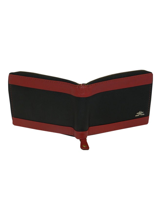 LAVERI LEATHER Genuine Leather Designer Wallet With Full Zipper Black - Image 2