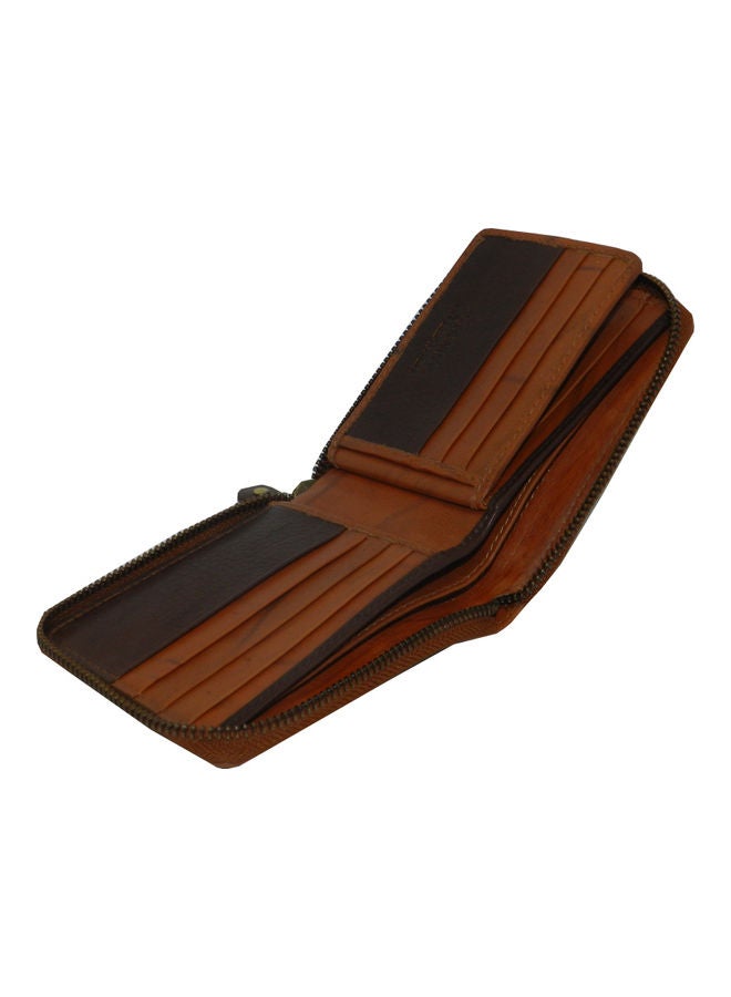 LAVERI LEATHER Genuine Leather Designer Wallet With Full Zipper Rust - Image 5