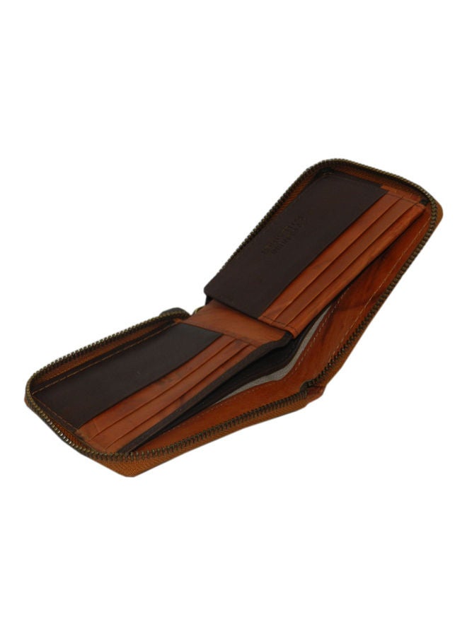 LAVERI LEATHER Genuine Leather Designer Wallet With Full Zipper Rust - Image 5