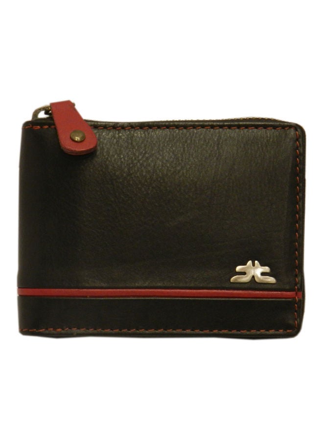 LAVERI LEATHER Genuine Leather Designer Wallet With Full Zipper Black - Image 1