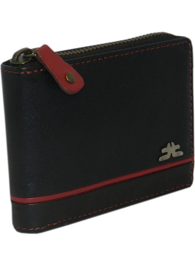 LAVERI LEATHER Genuine Leather Designer Wallet With Full Zipper Black - Image 5