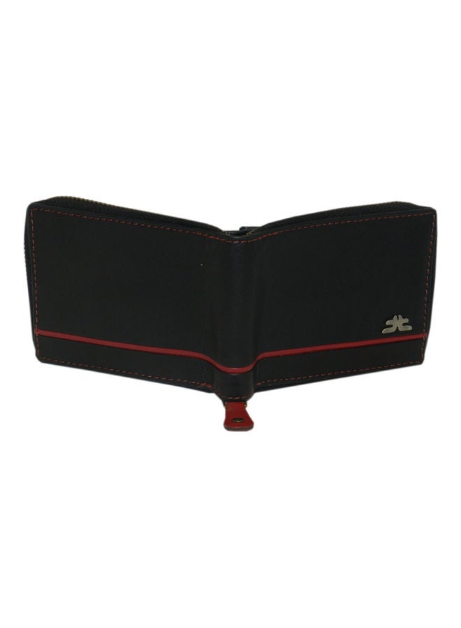 LAVERI LEATHER Genuine Leather Designer Wallet With Full Zipper Black - Image 2