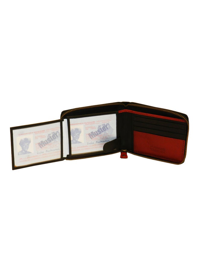 LAVERI LEATHER Genuine Leather Designer Wallet With Full Zipper Black - Image 4