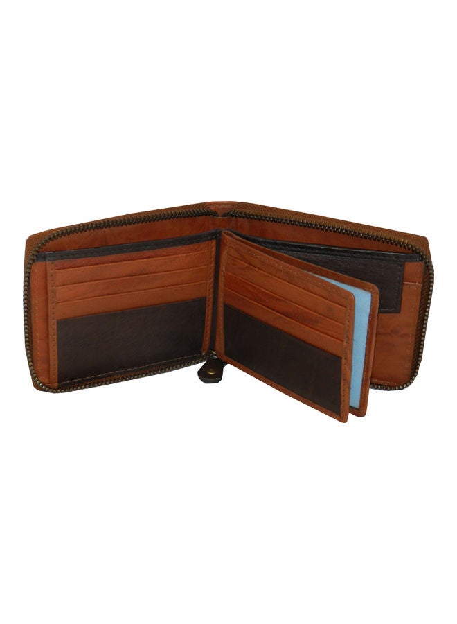 LAVERI LEATHER Genuine Leather Designer Wallet With Full Zipper Rust - Image 5
