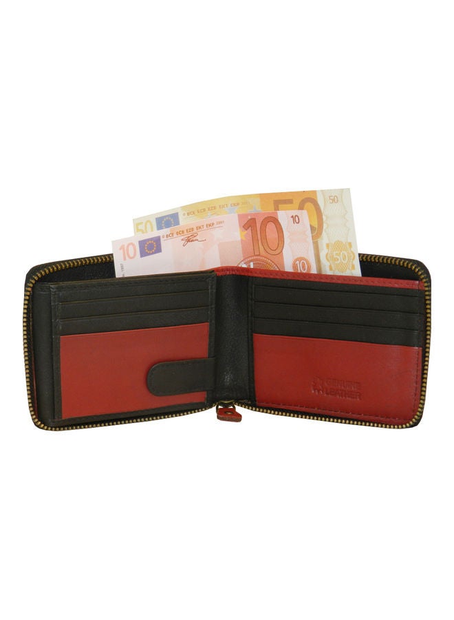 LAVERI LEATHER Genuine Leather Designer Wallet With Full Zipper Black - Image 3