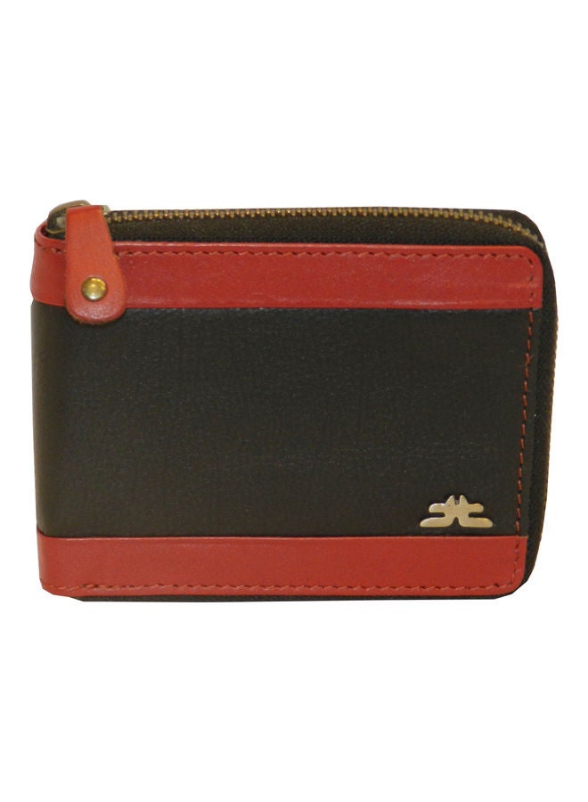 LAVERI LEATHER Genuine Leather Designer Wallet With Full Zipper Black - Image 1