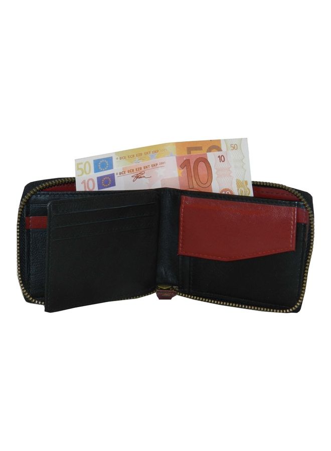 LAVERI LEATHER Genuine Leather Designer Wallet With Full Zipper Black - Image 3