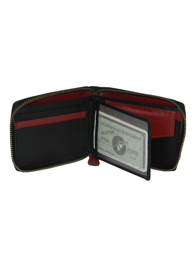 LAVERI LEATHER Genuine Leather Designer Wallet With Full Zipper Black - Image 4