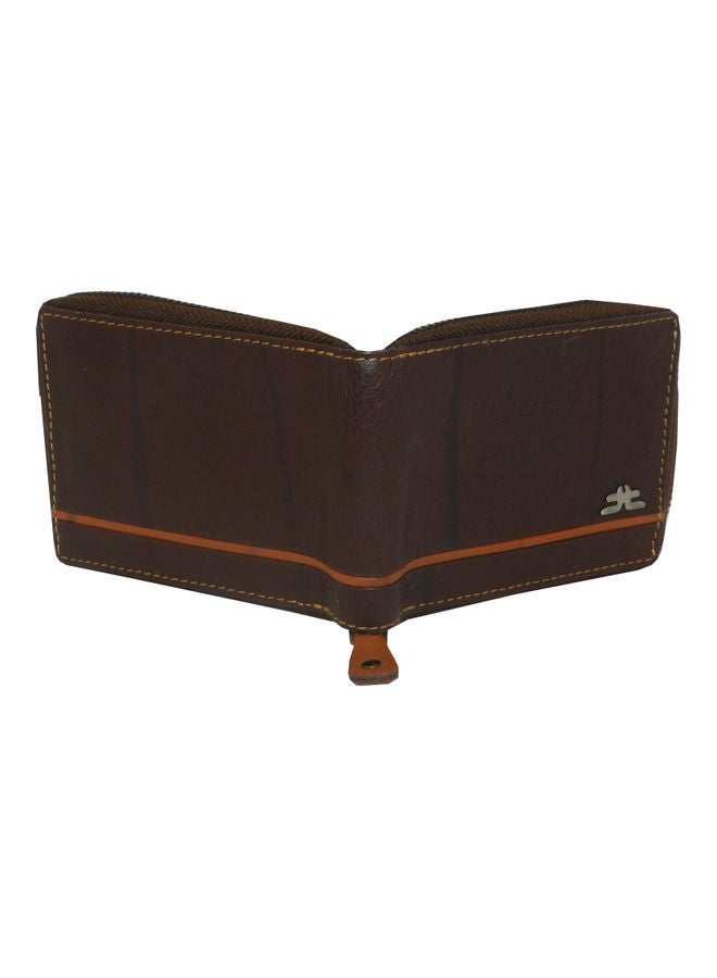 LAVERI LEATHER Genuine Leather Designer Wallet With Full Zipper Dark Brown - Image 2