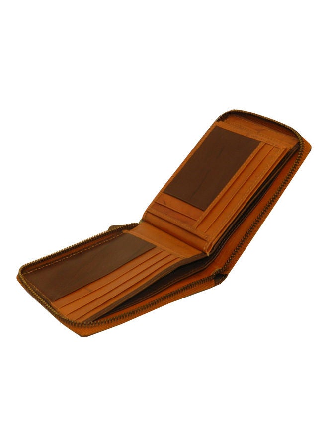 LAVERI LEATHER Genuine Leather Designer Wallet With Full Zipper Rust - Image 5