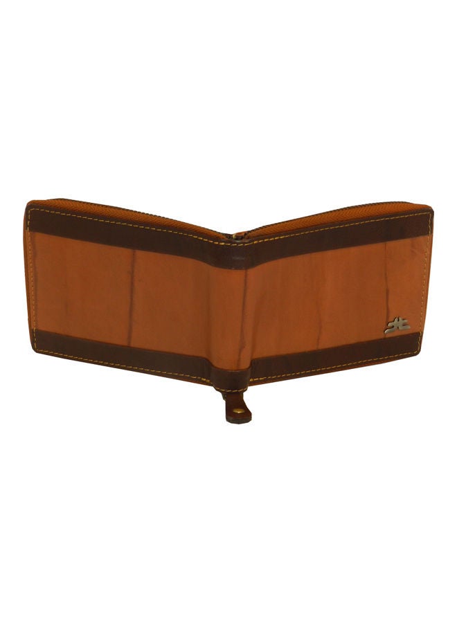 LAVERI LEATHER Genuine Leather Designer Wallet With Full Zipper Rust - Image 2