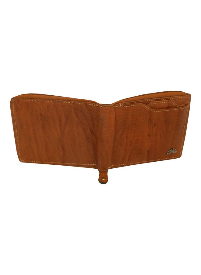 LAVERI LEATHER - Genuine Leather Designer Wallet With Full Zipper Rust - Image 1
