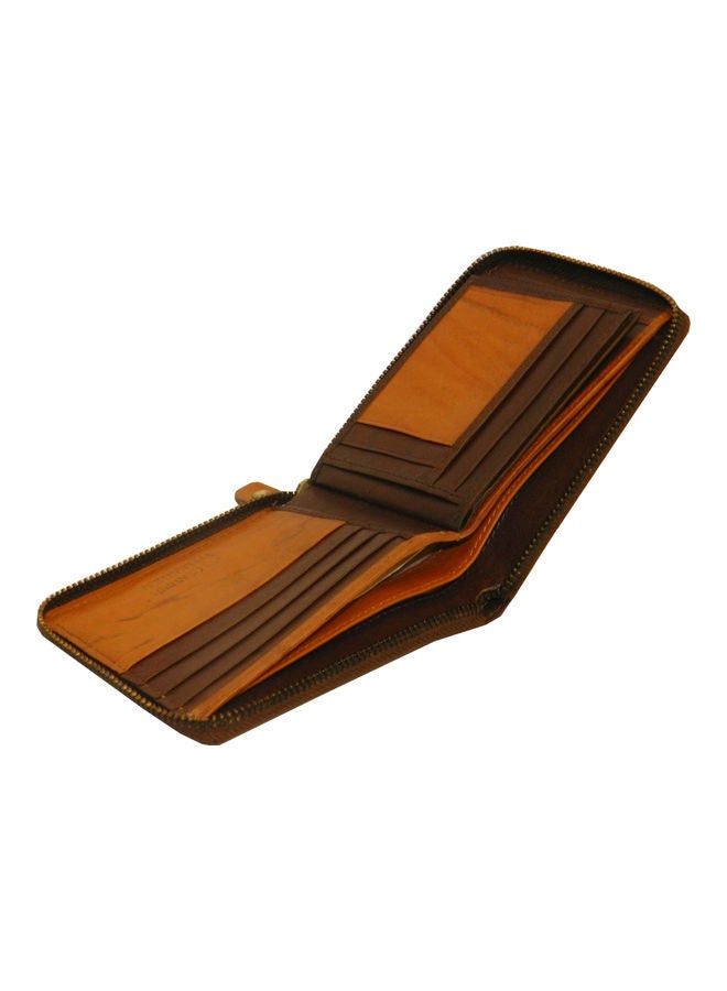 LAVERI LEATHER Genuine Leather Designer Wallet With Full Zipper Dark Brown - Image 5