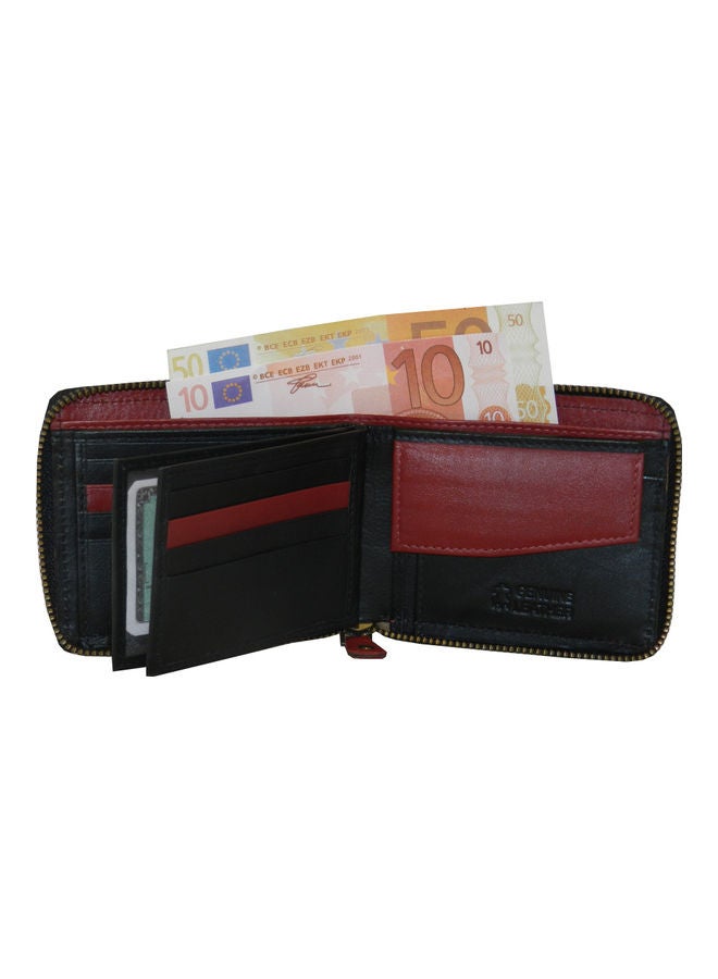 LAVERI LEATHER Genuine Leather Designer Wallet With Full Zipper Black - Image 2