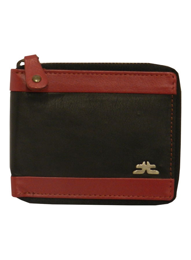 LAVERI LEATHER Genuine Leather Designer Wallet With Full Zipper Black - Image 1