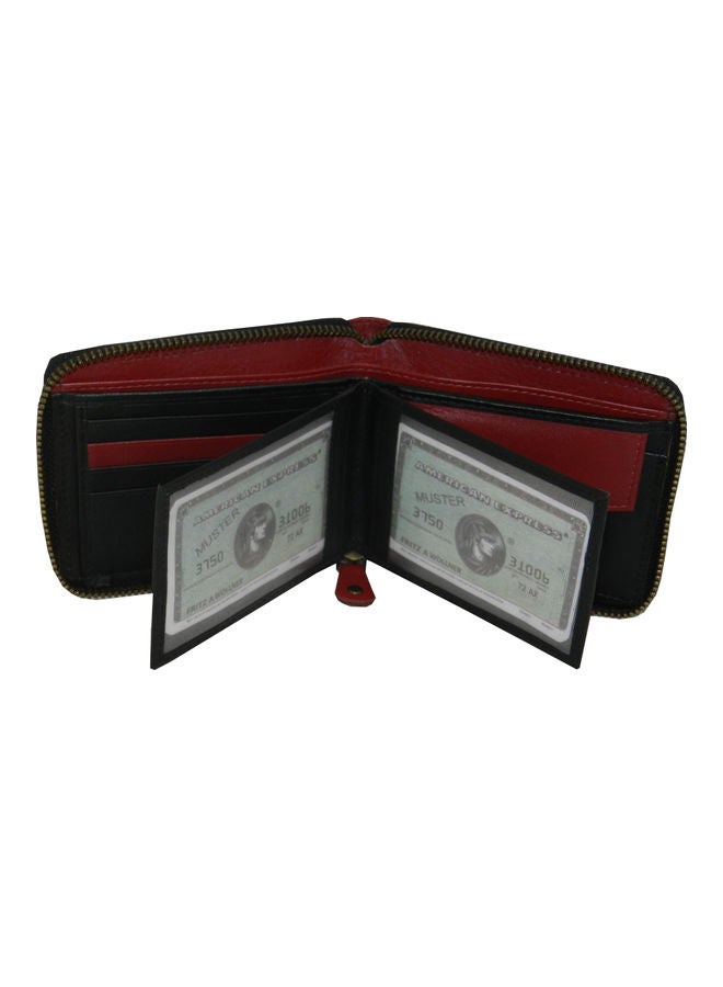 LAVERI LEATHER Genuine Leather Designer Wallet With Full Zipper Black - Image 3