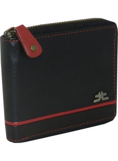 LAVERI LEATHER Genuine Leather Designer Wallet With Full Zipper Black  - Image 1