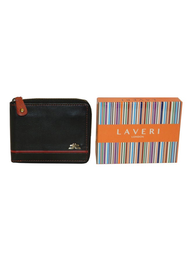 LAVERI LEATHER - Genuine Leather Designer Wallet With Full Zipper Black - Image 1