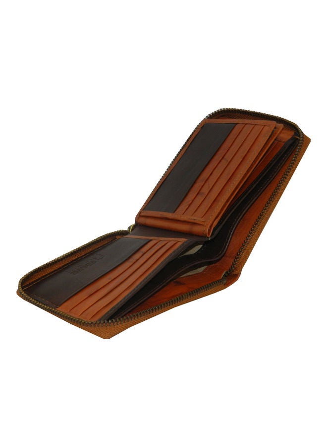 LAVERI LEATHER Genuine Leather Designer Wallet With Full Zipper Rust - Image 5