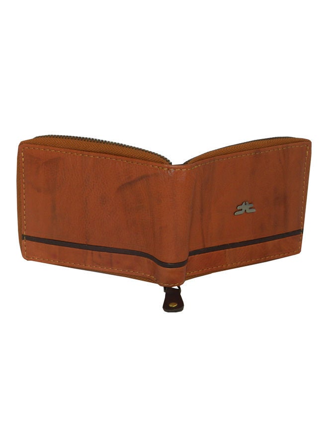 LAVERI LEATHER Genuine Leather Designer Wallet With Full Zipper Rust - Image 2