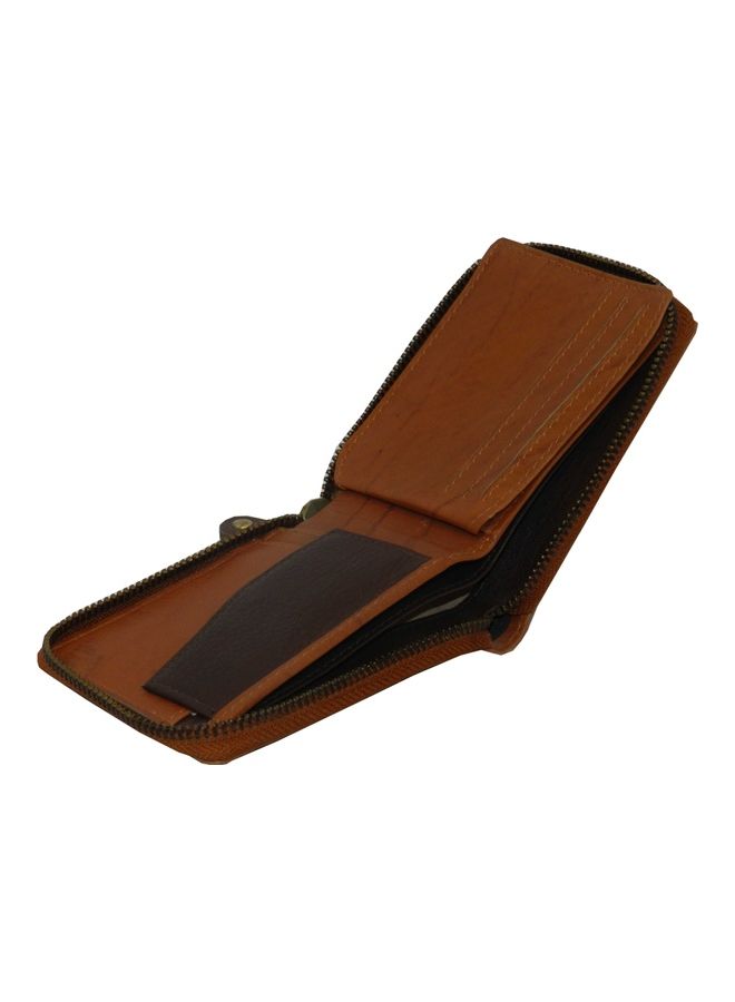 LAVERI LEATHER Genuine Leather Designer Wallet With Full Zipper Rust - Image 5