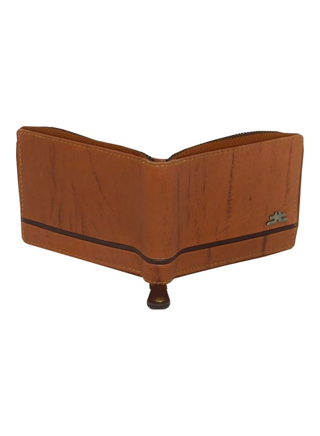 LAVERI LEATHER Genuine Leather Designer Wallet With Full Zipper Rust - Image 2