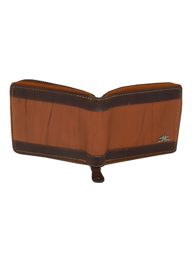 LAVERI LEATHER Genuine Leather Designer Wallet With Full Zipper Rust - Image 2