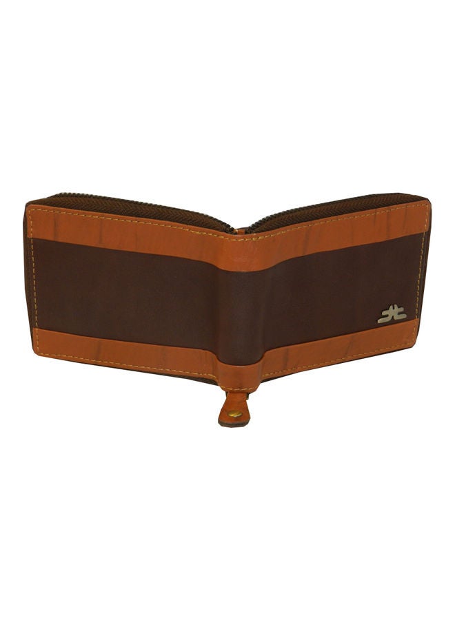 LAVERI LEATHER Genuine Leather Designer Wallet With Full Zipper Dark Brown - Image 2