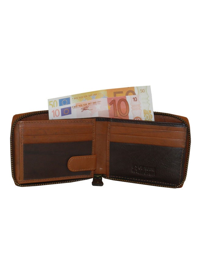 LAVERI LEATHER Genuine Leather Designer Wallet With Full Zipper Rust - Image 3