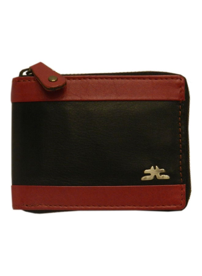 LAVERI LEATHER Genuine Leather Designer Wallet With Full Zipper Black - Image 1