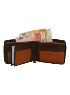LAVERI LEATHER Genuine Leather Designer Wallet With Full Zipper Dark Brown  - Image 3