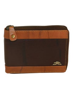 LAVERI LEATHER Genuine Leather Designer Wallet With Full Zipper Dark Brown  - Image 1