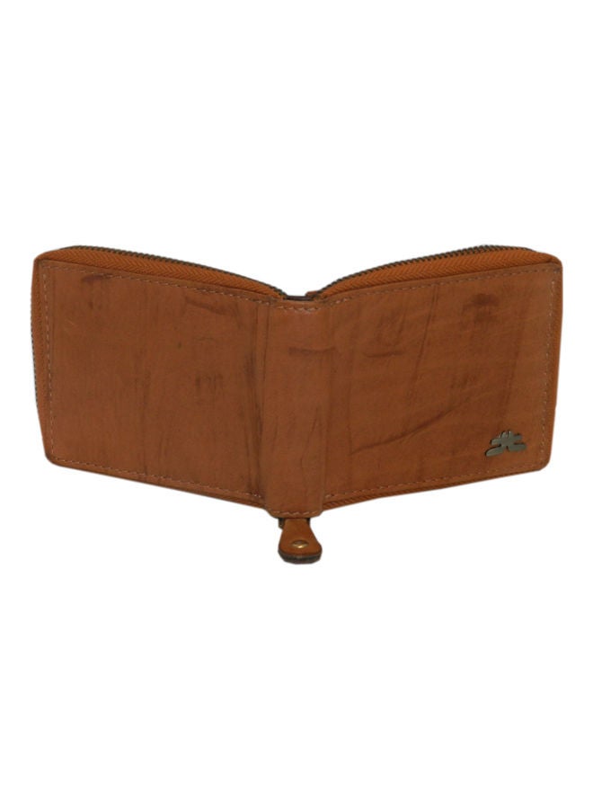 LAVERI LEATHER Genuine Leather Designer Wallet With Full Zipper Rust - Image 2