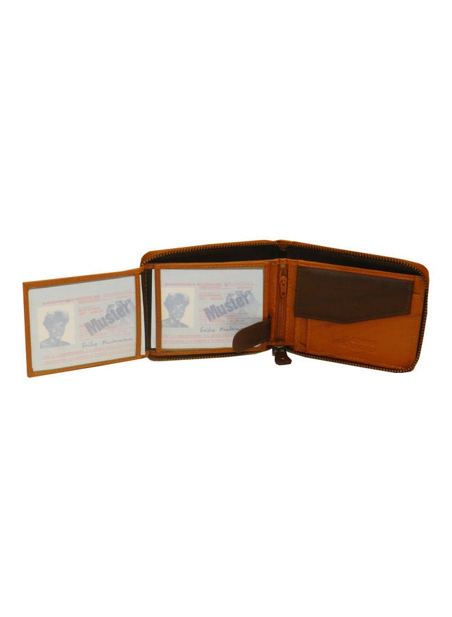 LAVERI LEATHER Genuine Leather Designer Wallet With Full Zipper Rust - Image 4