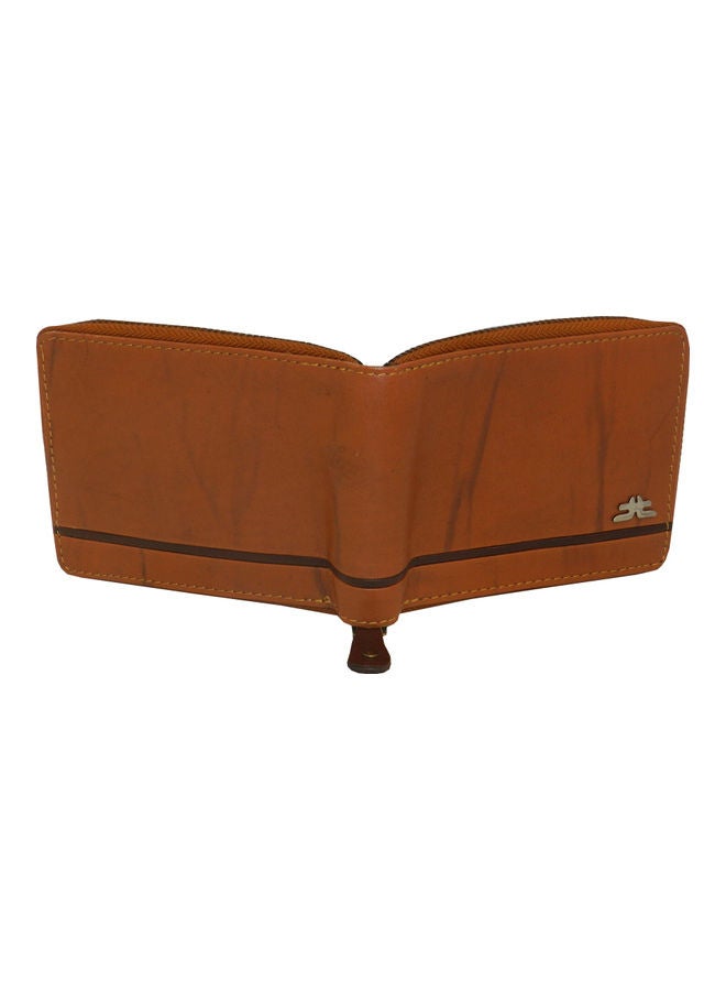 LAVERI LEATHER Genuine Leather Designer Wallet With Full Zipper Rust - Image 2