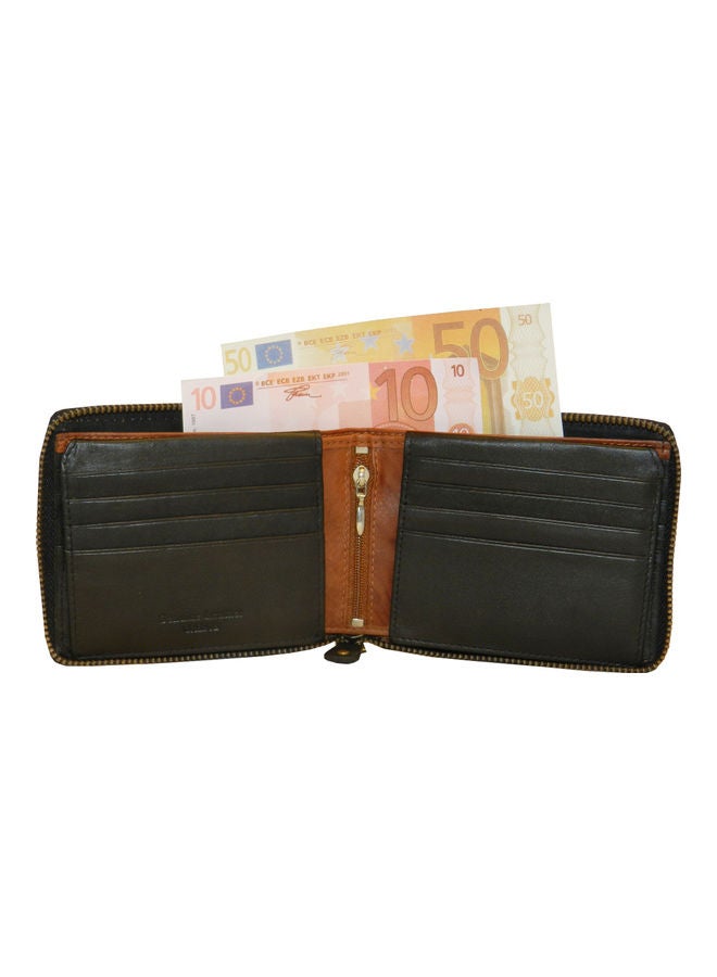 LAVERI LEATHER Genuine Leather Designer Wallet With Full Zipper Black - Image 3
