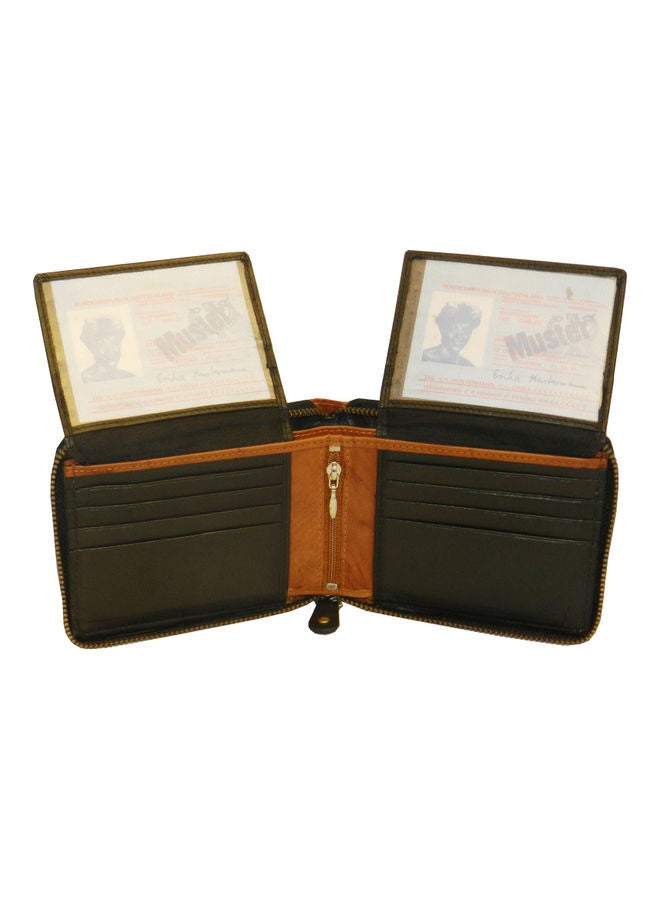 LAVERI LEATHER Genuine Leather Designer Wallet With Full Zipper Black - Image 5