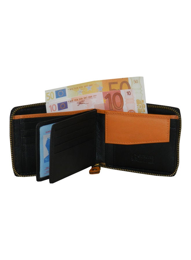 LAVERI LEATHER Genuine Leather Designer Wallet With Full Zipper Black - Image 3