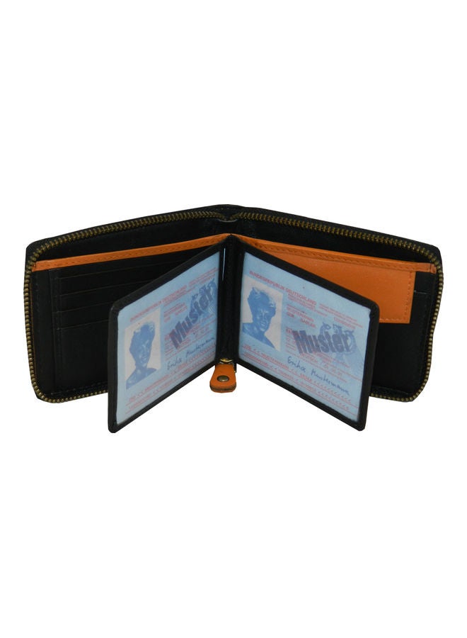 LAVERI LEATHER Genuine Leather Designer Wallet With Full Zipper Black - Image 4