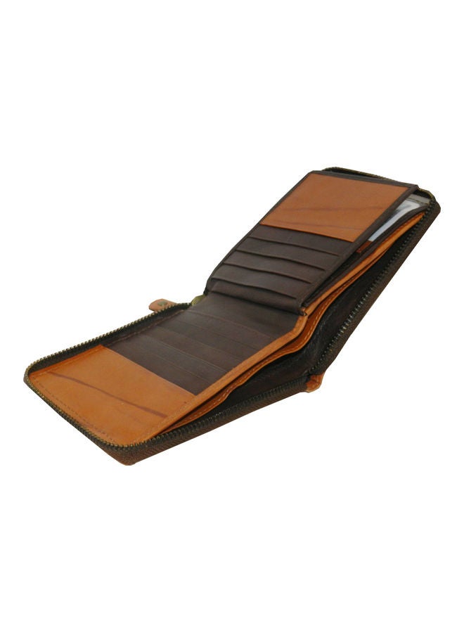 LAVERI LEATHER Genuine Leather Designer Wallet With Full Zipper Dark Brown - Image 5