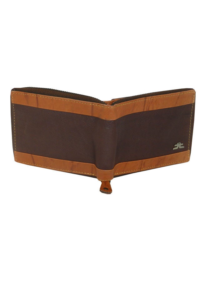 LAVERI LEATHER Genuine Leather Designer Wallet With Full Zipper Dark Brown - Image 2
