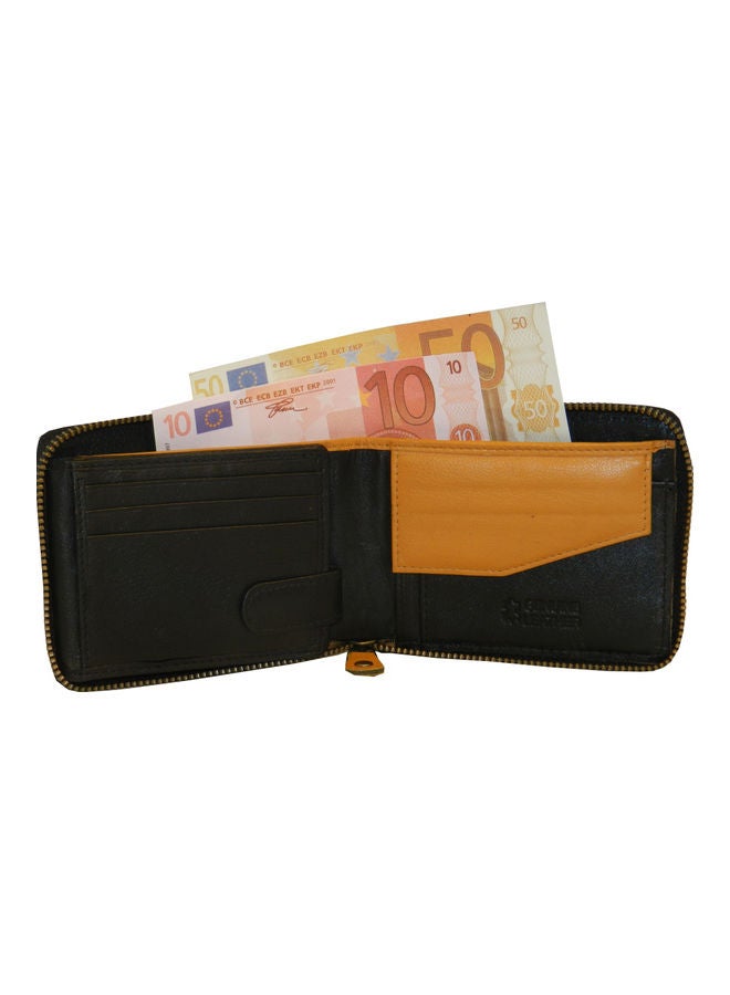 LAVERI LEATHER Genuine Leather Designer Wallet With Full Zipper Black - Image 3