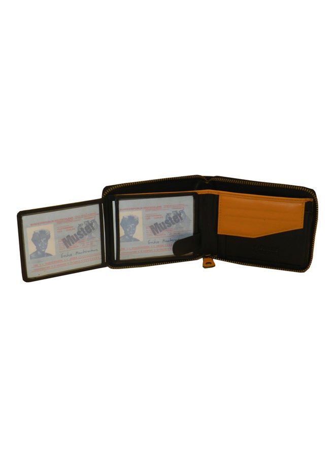 LAVERI LEATHER Genuine Leather Designer Wallet With Full Zipper Black - Image 4