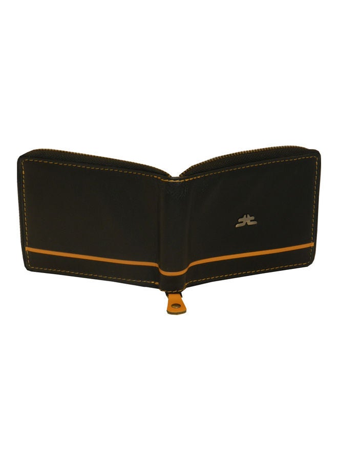 LAVERI LEATHER Genuine Leather Designer Wallet With Full Zipper Black - Image 2