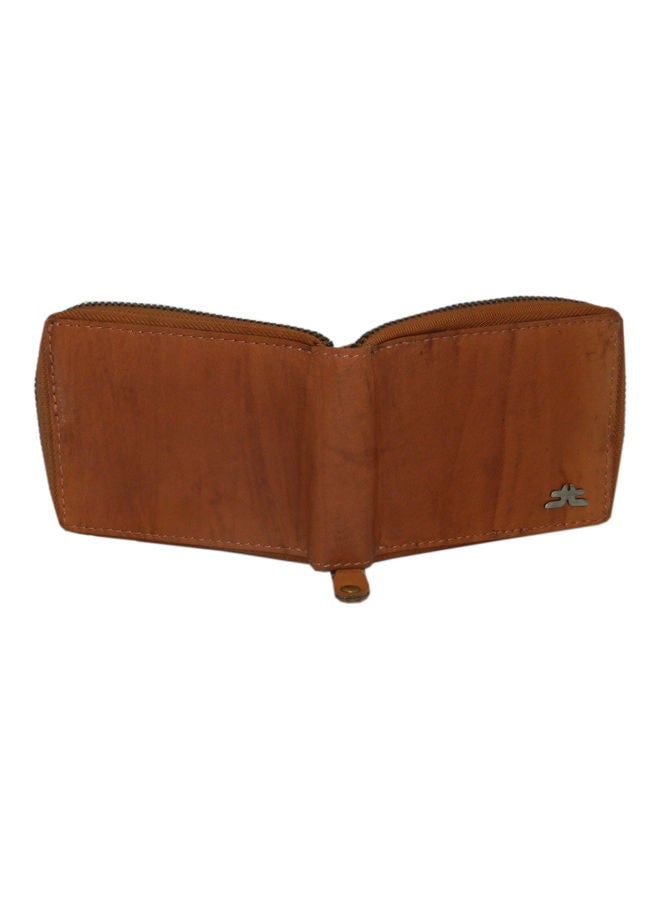 LAVERI LEATHER Genuine Leather Designer Wallet With Full Zipper Rust - Image 2