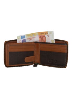 LAVERI LEATHER Genuine Leather Designer Wallet With Full Zipper Rust  - Image 3